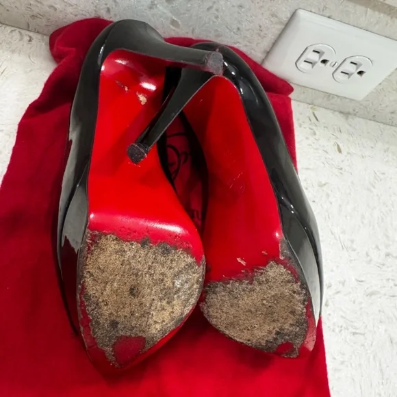 Christian Louboutin Lady Peep 150 Patent Leather Pumps – Size 38 - Picture 5 of 8